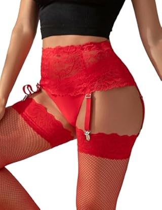 Foto di ohmydear Reggicalze Sexydonna in pizzo Guepiere con 4 Pinze Giarrettiera a vita alta Regolabili Reggicalze per Calze Autoreggenti Lingerie Intimo Sexydonna Hot Taglia forti