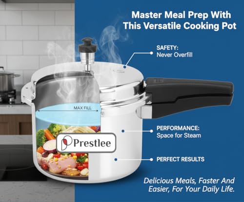 Image of Prestlee Aluminium 2, 3, 5 Litres Pressure Cooker | Induction Base