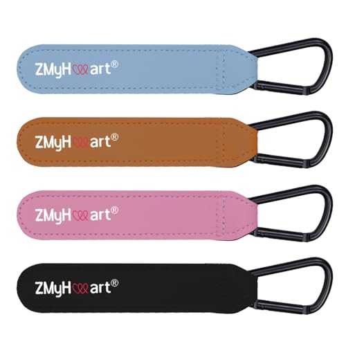 ZMyHeart ベビーカーフック、カラビナクリップ、調節可能なベビーカークリップストラップおむつバッグ用、33ポンド、ベビーベッド用ベビーカーフック、Eスクーター、車椅子アクセサリー、ママへのギフト(4色パック)の商品画像（Amazon）