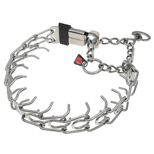 Image of Herm Sprenger Stainless Steel Dog Collar with Short Links and Quick Release ClicLock Buckle Made in Germany (Stainless Steel, 20in x 3.0mm (Neck Size up to 16-17in))