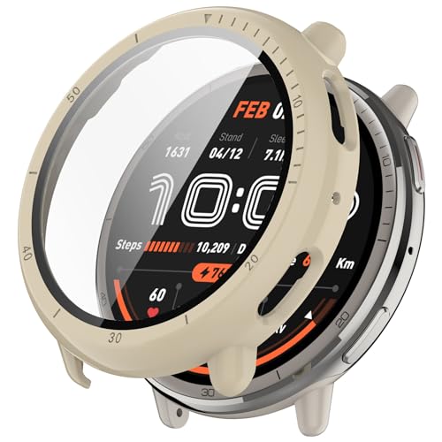 Custodia rigida con pellicola protettiva per Amazfit Active 2 ultra sottile copertura completa custodia in policarbonato leggera antiurto antigraffio con vetro temperato