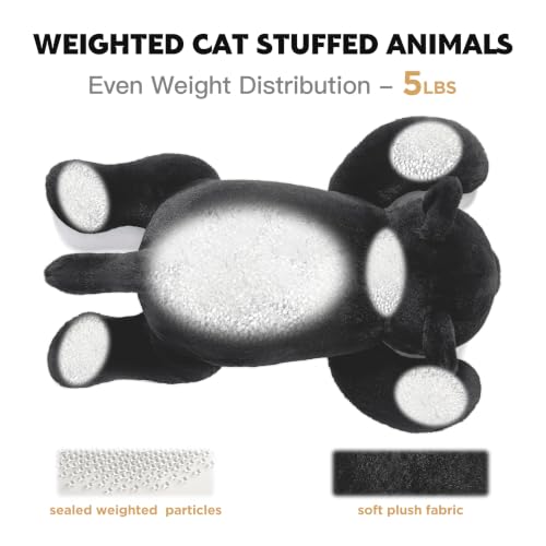 IKASA 5lbs Weighted Stuffed Animal Black Cat Plush, Heavy Kitten Plushie by IKASA - Used condition - Image 9