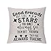 GHORIHUB Funda de cojín de la amistad, regalo de cumpleaños, fundas de almohada con texto en inglés "Good Friend Are Like Stars You Don't Always See Them but You Know Are Always There