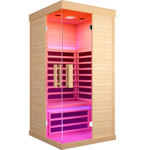 Image of Sauna Room Indoor Far Infrared Saunas Home Canadian Hemlock 1450W Low-EMF
