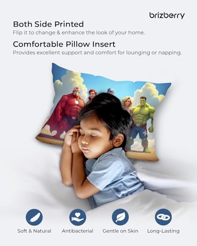 Image of Brizberry Kids Pillow Cushion with Super Soft Fabric | Animal & Cartoon Prints | 12x18 inches (Design 32)