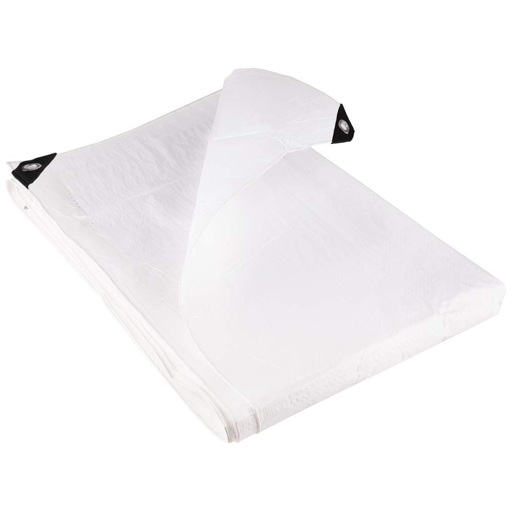 Groundmaster White 110Gsm Standard Tarpaulin - Strong Waterproof Groundsheet Cover (4.5M X 6M)