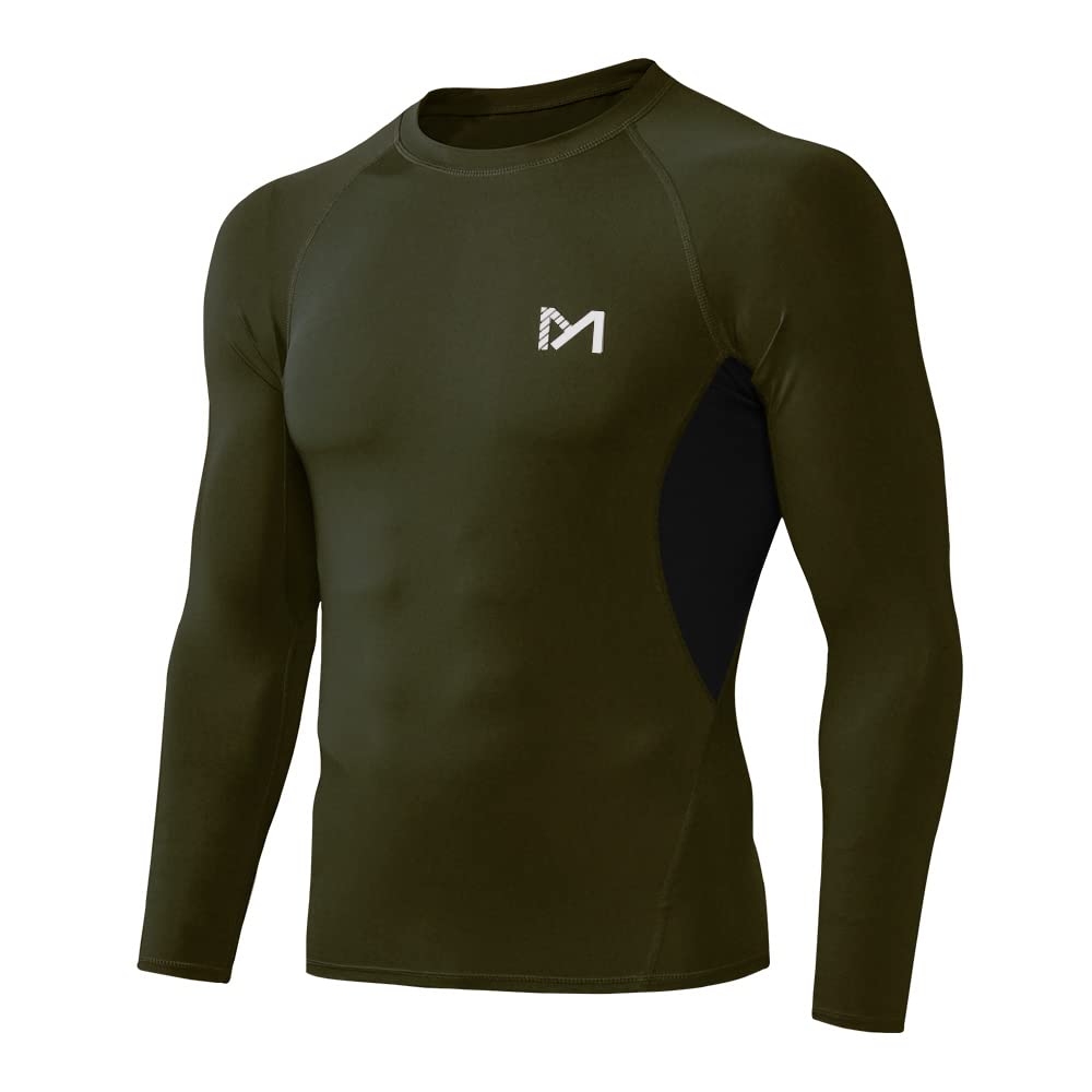 MEETYOO Men's Compression Long Sleeve Shirt Moisture Wicking for Gym