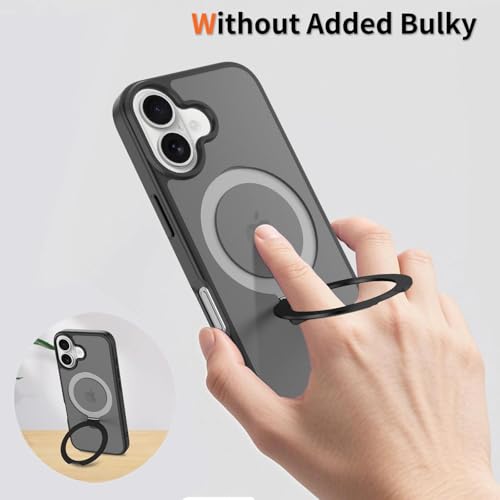 Image of Magnetic for iPhone 17 Case, 6.3 inch, Compatible with MagSafe, Rugged Kickstand, Not-Yellowing Military-Grade Protection, Matte Black