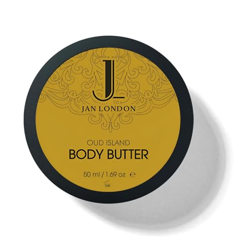 jan london - JAN LONDON Oud Island Body Butter - Deeply Nourishing and Luxuriously Hydrating, Infused with Shea Butter, Coconut Oil, and Exotic Oud Fragrance for Long-Lasting Moisture and Radiant Skin - 50ml