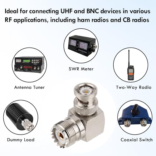 Adaptador XRDS RF UHF Hembra a BNC Macho 2 unidades miniatura 5