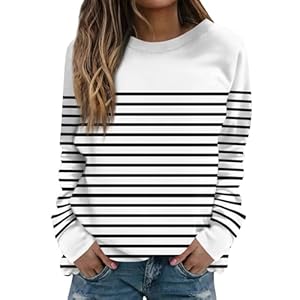 Long Sleeve Striped Shirts for Wome...