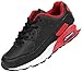 Daclay Enfants Chaussures Garçons Filles Sneakers Running Sneaker Exterieur pour Unisexe, Noir/Rouge, 30 EU( Taille du Fabricant: 31)