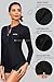 Daci Women Long Sleeve Rash Guard One Piece Boyleg Swimsuit Zipper Surfing Bathing Suit UPF 50+ Black M