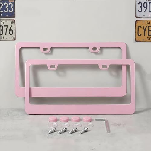 Fashion 2 Pack Matte Cherry Baby Pink License Plate...