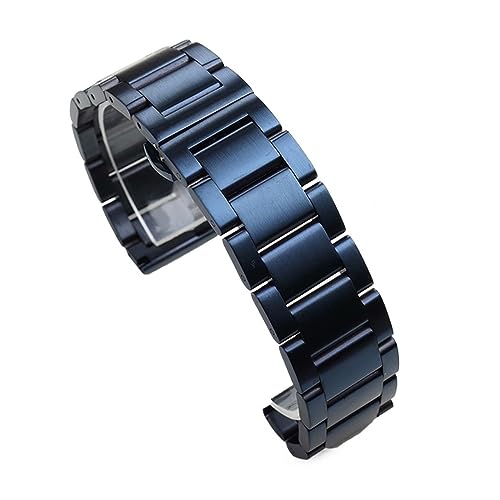 Bracelet montre acier inoxydable bleu foncé universel pour homme et femme