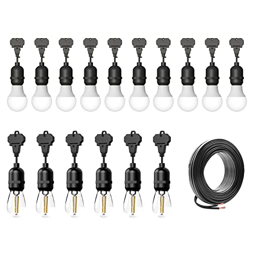 Goodsmann Outdoor Low Voltage String Lights Multicolor Dimmable 10 Rgbw 3W 145 Lumens Bulbs Landscape Lighting 50 Ft Cable With 6 Pk Non Dimmable Led 2W 135 Lumens Glass Bulbs With Wire Connector #TOP6