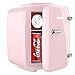 YASHE Mini Kühlschrank, 4 Liter Mini-Kühlschränke für Kosmetik, Getränke, 220V AC/ 12V DC Thermoelektrische Kühlung und Erwärmung, Kleiner Kühlschrank für Schlafzimmer, Büro, Wohnheim, Auto (Rosa)