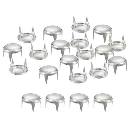 QUARKZMAN 160 Piezas de Remaches Redondos de Cúpula Plateados, 12 mm de Tachuelas de Espiga de Latón, Puntos Punk Rock, Cabezas de Clavos de Garra, Cuentas de Clavos
