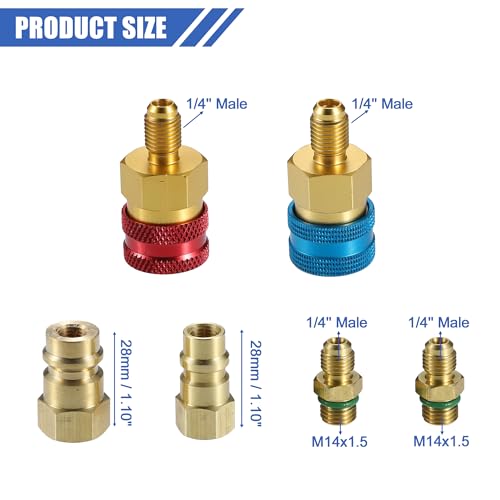 Set adaptadores r1234yf alta y baja presión con conexiones rápidas miniatura 3