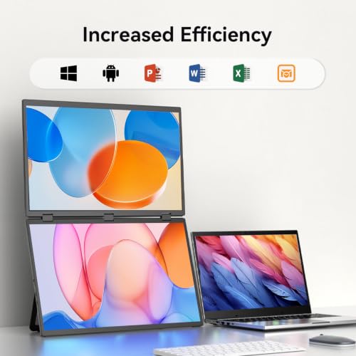 Image of 18.5 inch Portable Dual Monitor, CNC Metal Frame,Portable Dual Monitor for Laptop,It's the Perfect Solution to Meet Your Needs for Work, Stock Trading, Entertainment, Gaming, and More.