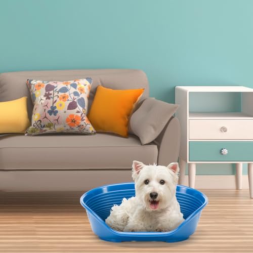 Ferplast Hundebett Katzenbett Kunststoff-Hundebett klein Hundeliege waschbar Hundekorb atmungsaktiv rutschfest Siesta Deluxe, 54 x 35 x h 21,5 cm, Taubengrau