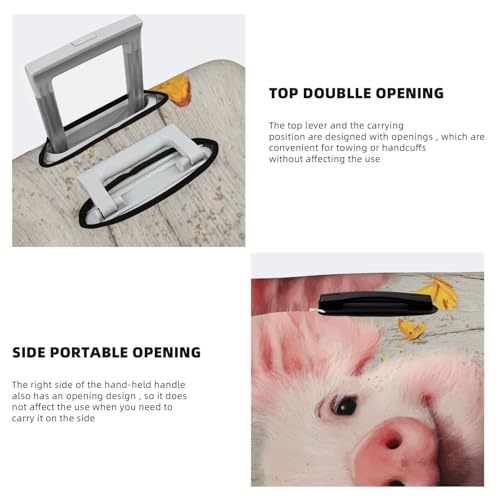 Cute Piglet Sunflowers Butterflies Elastic Travel Luggage Covers Dustproof Scratch-Resistant Suitcase Protector Fit 22-24 Inch3