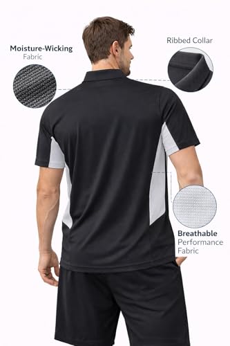 Image of Raves Mens Performance Collared Polo Shirt | Quick Dry, Lightweight, Breathable Sports & Everyday Wear Polo | Athletic Fit