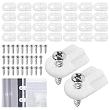 30 Pack Window Screen Clips, L 5766 Flush Window Screen Holder Clips, Storm Window Clips with Screws, for Securing Window Screens and Storm Windows, White