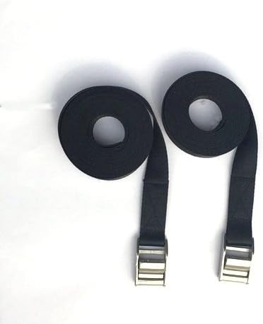 JY-Marine 12Ft x 1" Tie Down Straps, Heavy Duty Lashing Straps Adjustable Stainless Steel Cam Buckle Tie-Down Straps for Motorcycle, Cargo, Trucks,Trailer,Luggage- Black,2Pack
