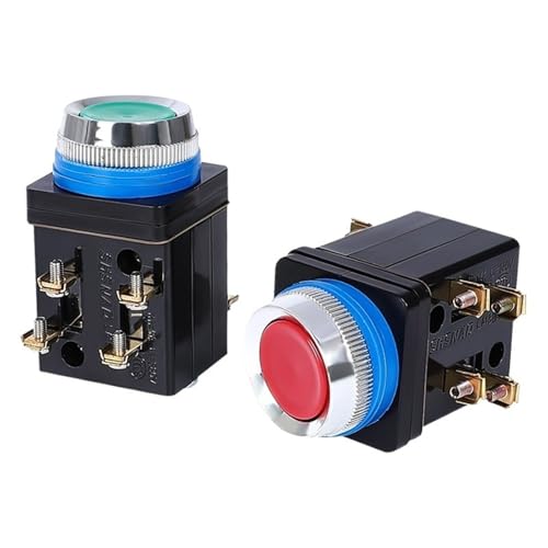 Interruptor de botón LA18-22 pulsador verde de arranque y parada 25mm reinicio automático 2NO