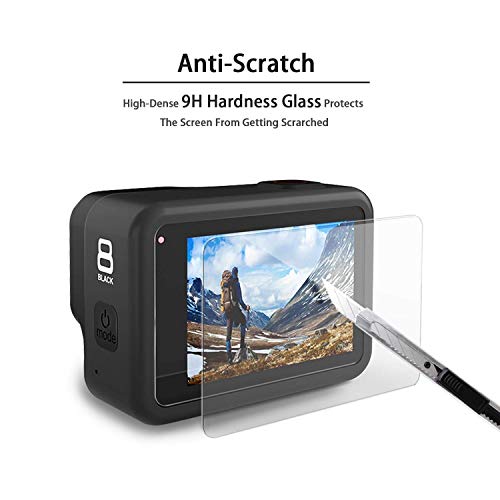 [6Pcs] Finest+ Screen Protector For Gopro Hero 8 Black Tempered Glass Screen Protector + Tempered Glass Lens Protector +Small Display Film For Go Pro Hero8 Action Camera #TOP2