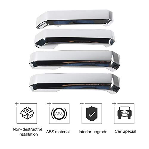 Rt-Tcz Inner Door Handle Cover Trim Interior Decoration For Ford F150 2015-2021 Up Interior Accessories Kit Chrome #TOP3
