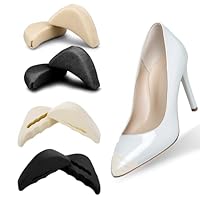 COMNICO Schuhfüller für zu große Schuhe, 4 Paar, weiche Schaumstoff-Einsätze, atmungsaktiv, für große Zehen, Fußstütze, wiederverwendbar, Vorfußpolster für High Heels Damen Herren (Schwarze Hautfarbe)