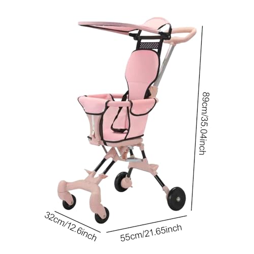 Poussette de bébé pliable harayaa avec roues pivotantes 360 et canopy réglable - 7