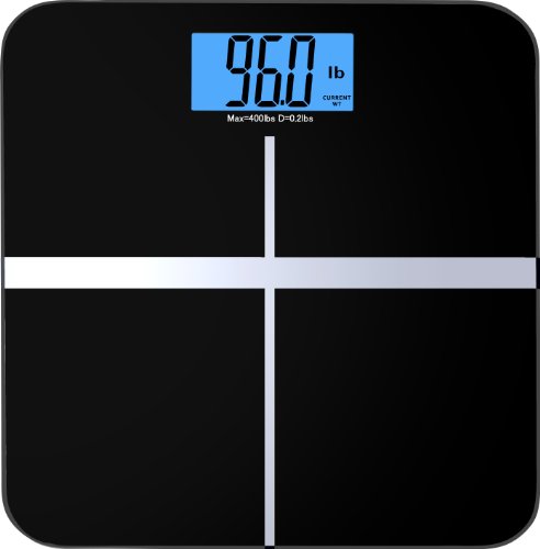 BalanceFrom C400BLK High Accuracy Premium Digital Bathroom Scale with 3.6"/X-Large Backlight Display