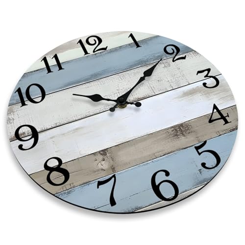 JoFomp 6 Inch Wooden Wall Clocks Battery Operated, Silent Wall Clock Non Ticking, Coastal Country Design Rustic Wall Clocks for Living Room Decor, Small Wall Clock for Bedroom Kitchen Bathroom - Image 5