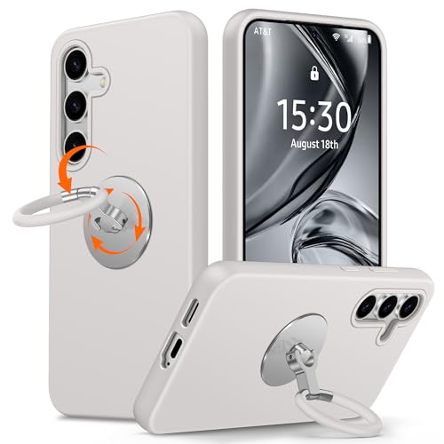 Coque Samsung S24 antichoc en silicone premium doublé microfibre couleur pierre