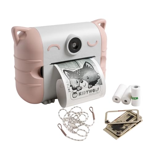 KIDYWOLF Kidyprint Rose – Appareil Photo Instantané Enfant avec Impression Thermique – Polaroid Ludique et Créatif pour Explorer, Capturer et Partager...