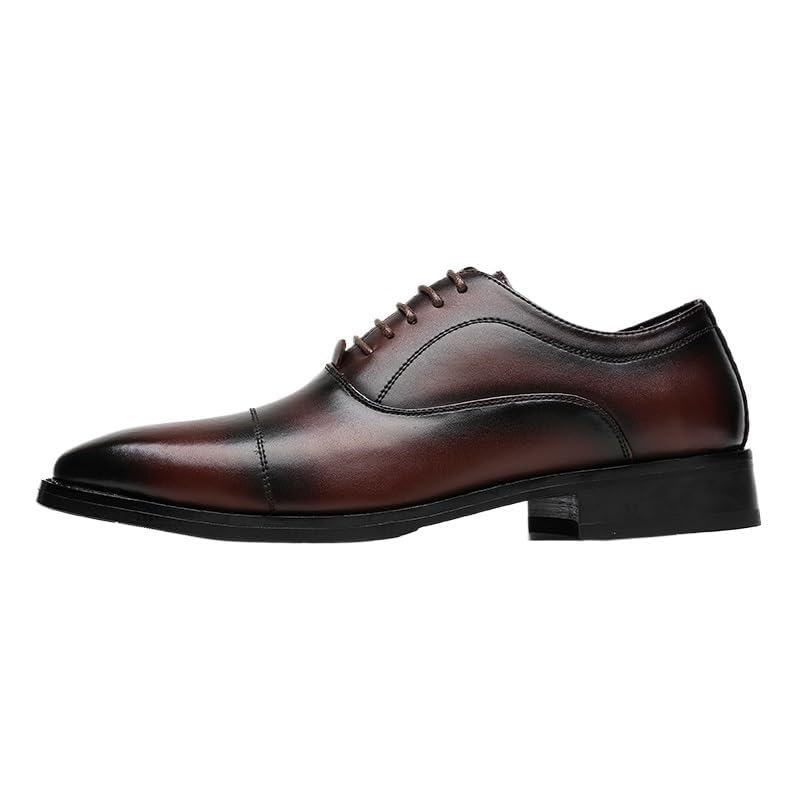 Men Lightweight Dress Shoes Classic Leather Wedding Formal Pointed Toe Summer Lace Up Oxford Shoes