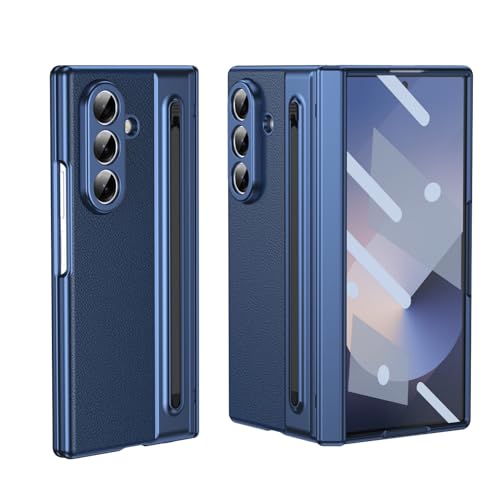 Coque Samsung Galaxy Z Fold7 fine avec stylet et protection charnière bleu