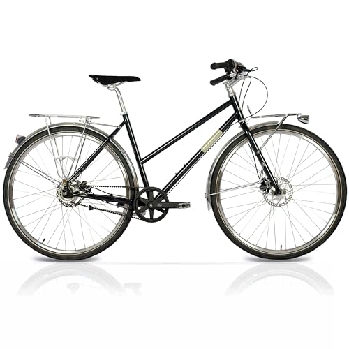 Airtracks Bicicleta urbana de 28 pulgadas para mujer, de Street CrMo Gates Carbon Drive Belt Shimano 7 velocidades Nexus Negro – Altura del marco 50 cm, 53 cm – Año del modelo 2025 (53 cm (altura 175