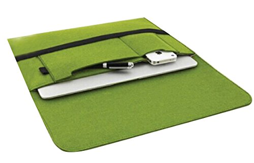 LaoZan Felt Briefcase Laptop Sleeve Notebook Computer Case Ultrabook Tablet Briefcase with pockets for Macbook/Ultrabook Netbook 12" Green