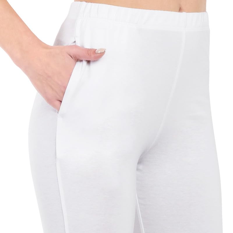 Image of ONE SKY Women Full Length Leggings | Cotton Modal Spandex Blend | High Waist Stretchable & Bio-Washed Fabric | Colour-Lock Technology | Comfortable Leggings for Women