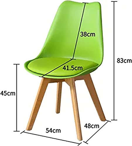 Image of Set of 4 Modern Style Mid Century Modern Dinning Room Cafe Hotel Office Wooden Legs Chair (Green Fully Wooden Legs)