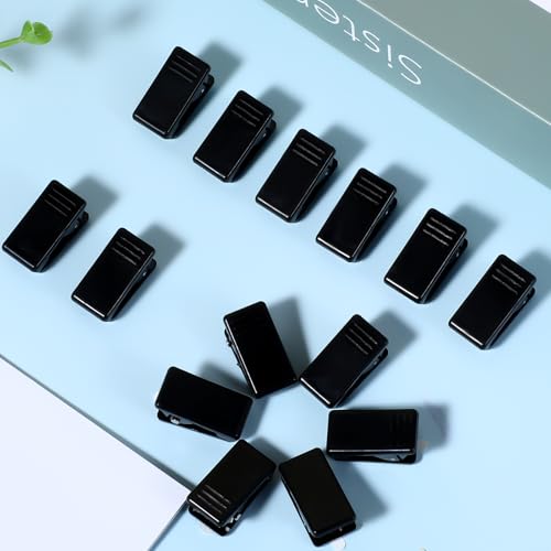 Kunststoff Federclips 20 Stück Klebrige Federclips Selbstklebende Mini Wandclips Klebeklammern Outdoor Selbstklebend Federklammern Dekoration Clip für Zuhause Büro Fotodokumente Fotoposter(Schwarz)