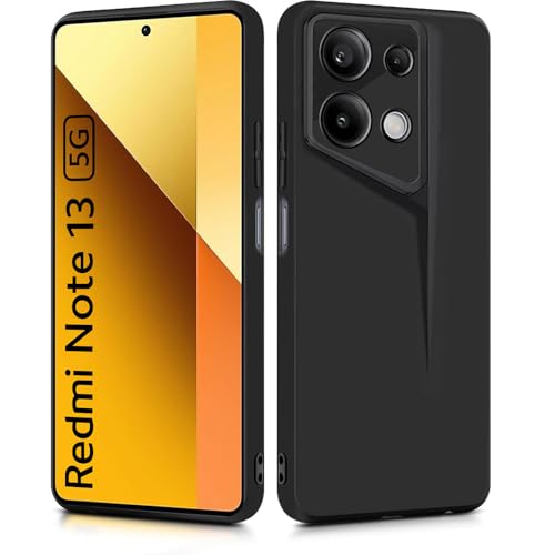 Image of WOW IMAGINE Slim Back Cover for Xiaomi Mi Redmi Note 13 5G | Blade Series Ultra Thin Case with Lightweight Design | Camera Protection | Soft Matte Silicone Flexible Mobile Case - Black