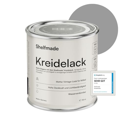 shelfmade Kreidefarbe grau - Eisengrau - Holzfarbe DIY - Holz - Chalk Paint für Möbel matter Look - Holzlack matt shelfmade Kreidefarbe grau - Eisengrau - Holzfarbe DIY - Holz - Chalk Paint für Möbel matter Look - Holzlack matt
