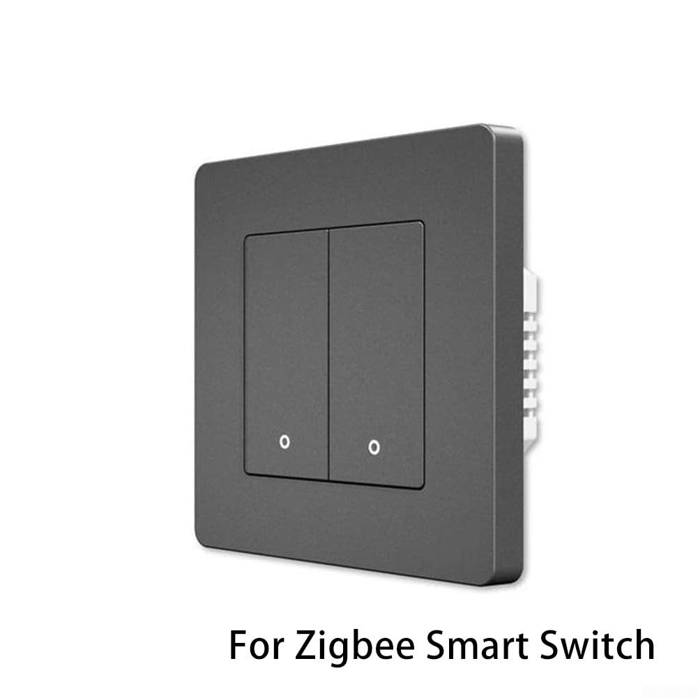 Interruptor de luz inteligente ZigBee, interruptor inteligente de relé de 10 A, interruptores de control de luz de fuego neutro único para hogar inteligente, no necesita condensador (negro)