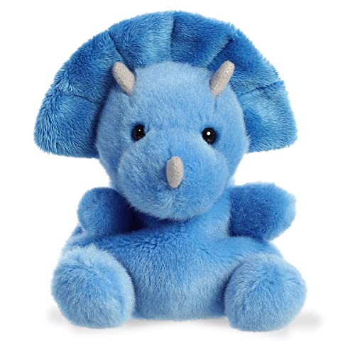 Auroraยฎ Adorable Palm Palsโข Tank Triceratopsโข Stuffed Animal - Fun Collectible Plush for Kids and Adult Collectors - Perfect for Decorating Rooms and Birthday Gifts - Blue 4 Inches