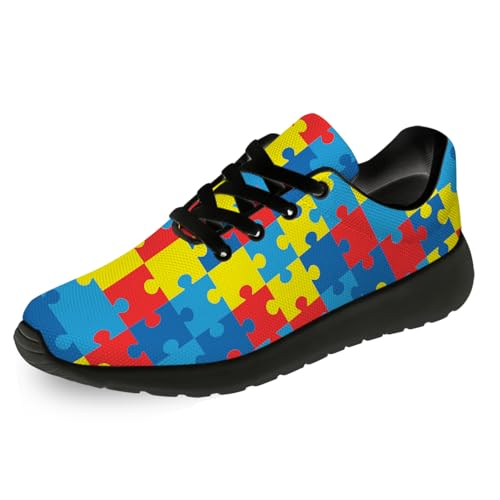 Women's Men's Autism Awareness Shoes Walking Shoes Running Tennis Sneakers Gifts for Boyfriend Girlfriend